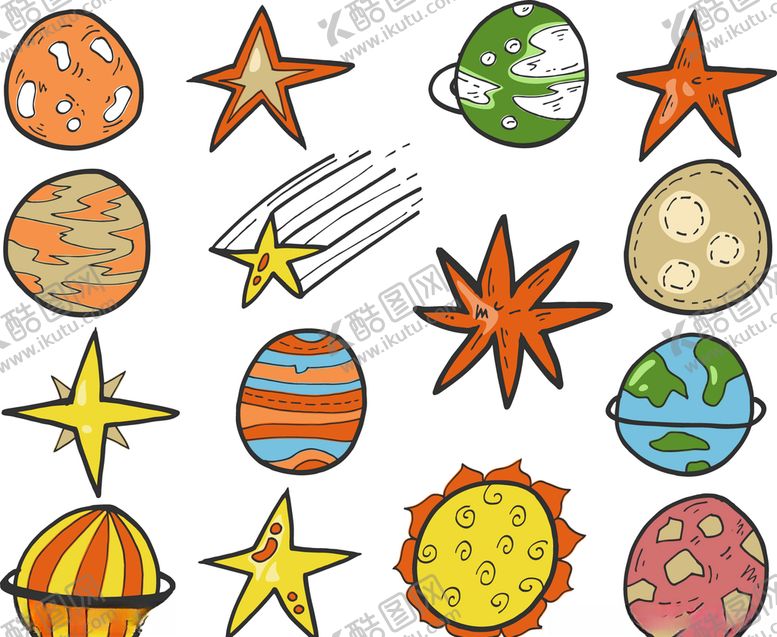 编号：20393809212045221065【酷图网】源文件下载-卡通星球插图
