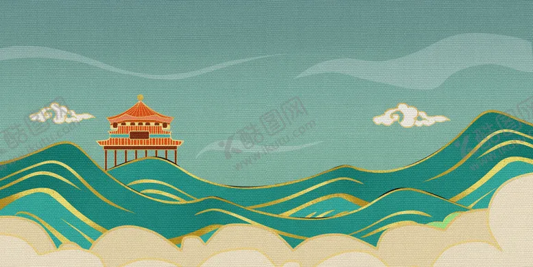 编号：17908609180417535834【酷图网】源文件下载-中式山水背景
