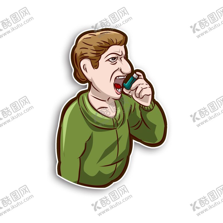 编号：91533007030938146252【酷图网】源文件下载-哮喘病人呼吸器咳嗽病痛难受呼吸