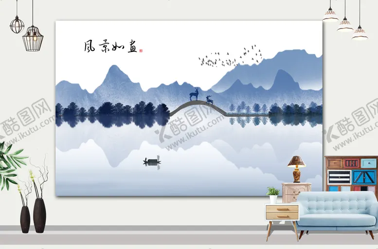 编号：32067109260533440891【酷图网】源文件下载-山水画 