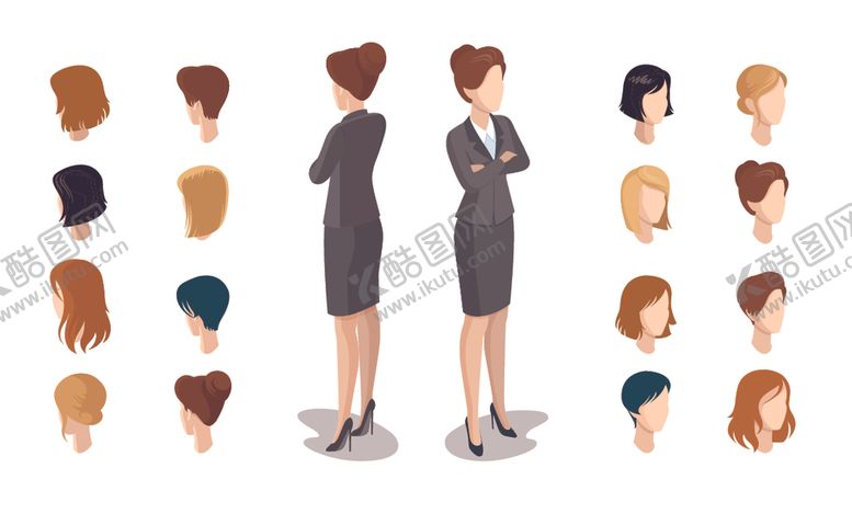 编号：24055810300952172292【酷图网】源文件下载-卡通商业商务白领人士人物