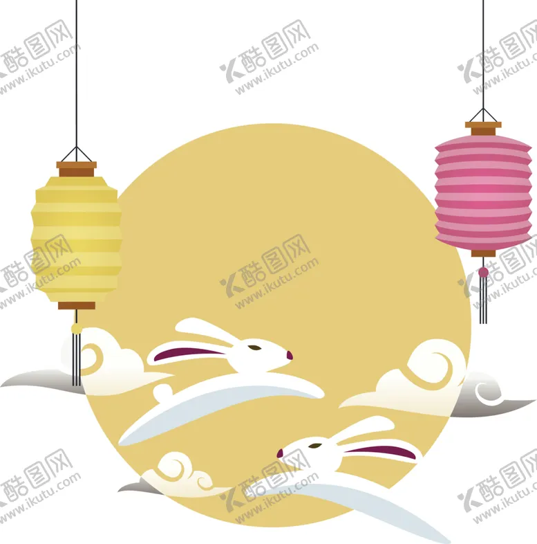 编号：24762901210558242069【酷图网】源文件下载-中秋插画   可爱卡通兔子  