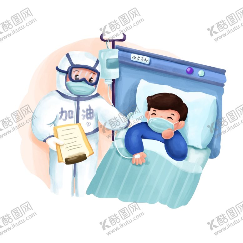 编号：58699807071037266282【酷图网】源文件下载-武汉护士病人照顾病人手绘