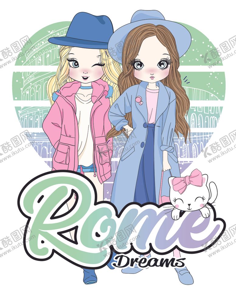 编号：97352510031205418229【酷图网】源文件下载-时尚人物女孩插画