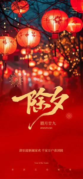 除夕海报春节新年高级