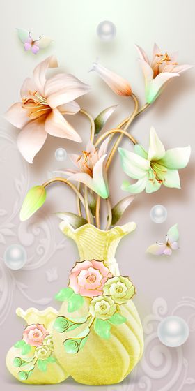 精美黄色花瓶图片素材