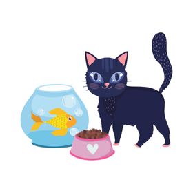 手绘卡通猫