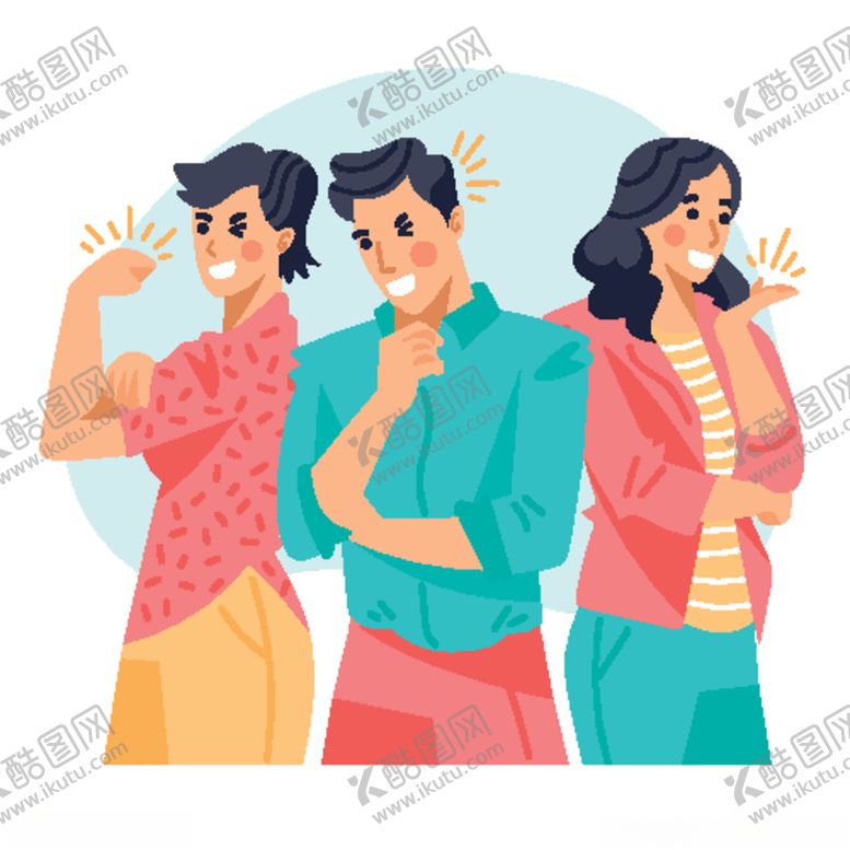 编号：30178406241859054502【酷图网】源文件下载-扁平化风格青春年轻人