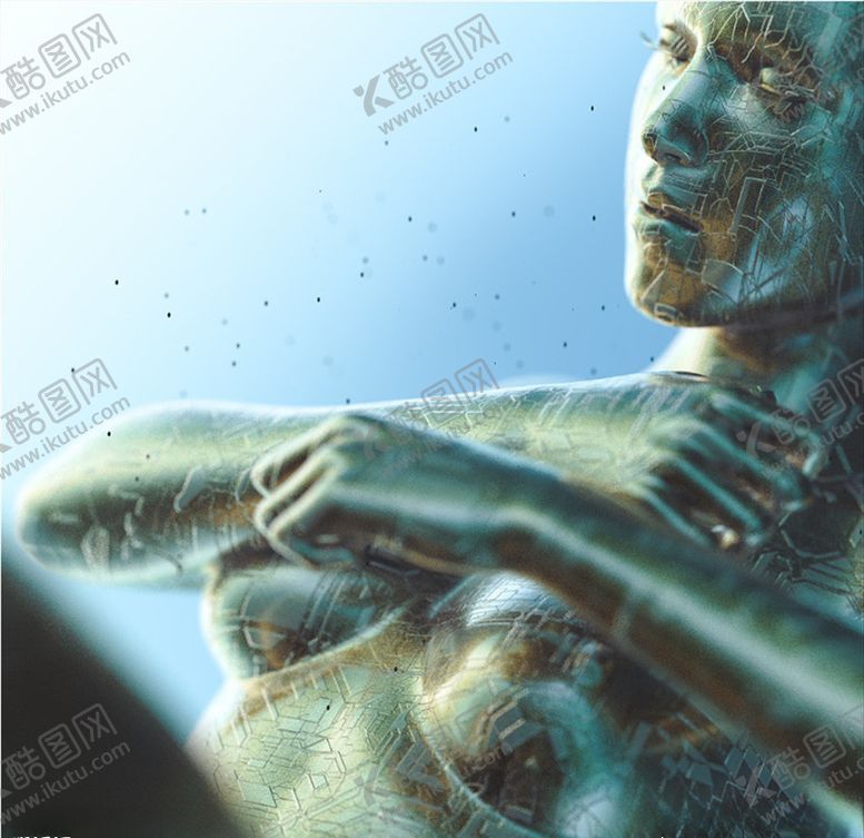 编号：57889605070217173490【酷图网】源文件下载-C4D模型金属女性人像