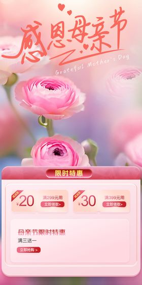 母亲节感恩海报花温馨公历日