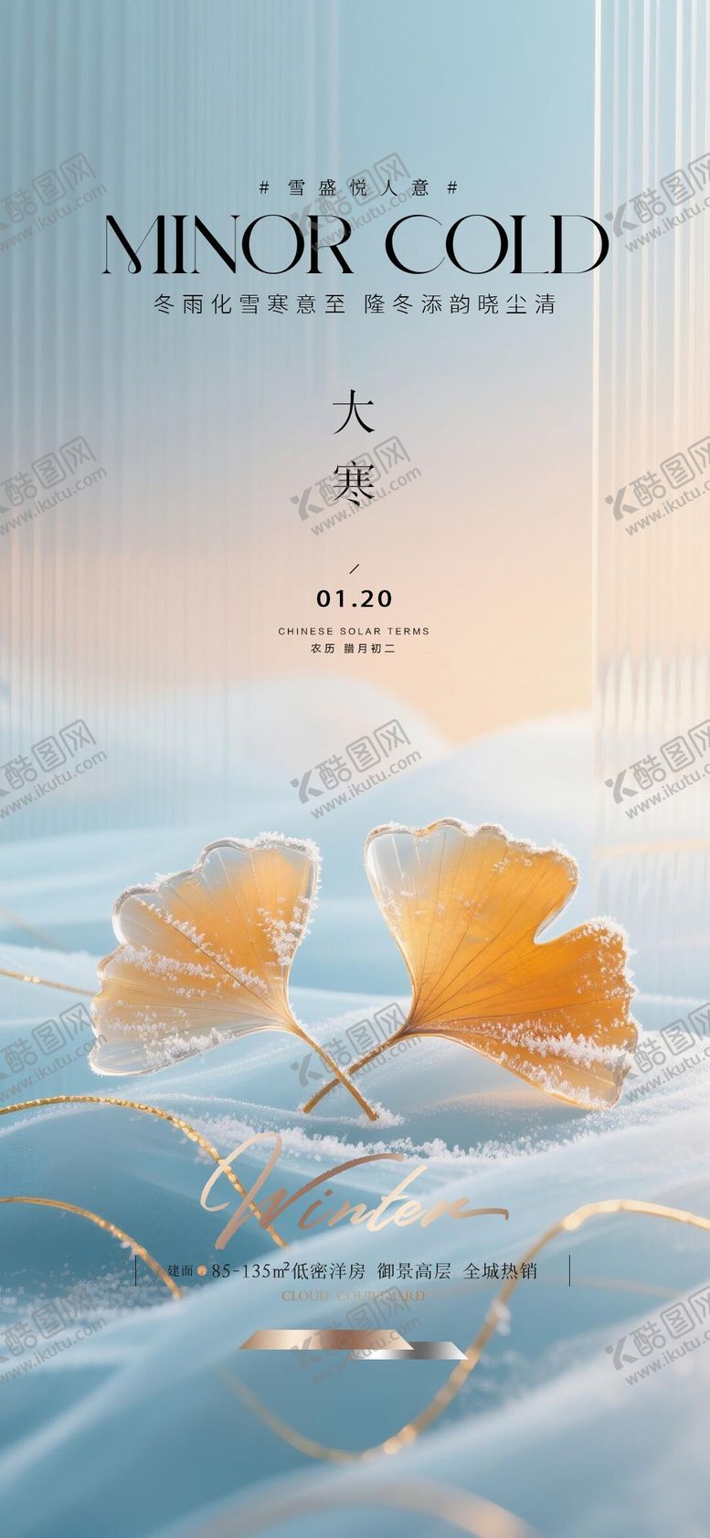 编号：98504401080209013897【酷图网】源文件下载-大寒质感节气海报