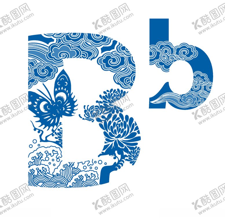 编号：20382906272147587928【酷图网】源文件下载-青花字母