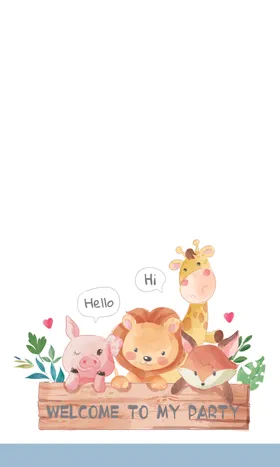 蓝色动物生日