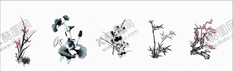 编号：32454007060014215747【酷图网】源文件下载-梅兰竹菊莲