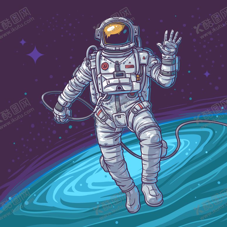 编号：90763809210557052963【酷图网】源文件下载-矢量宇航员插画