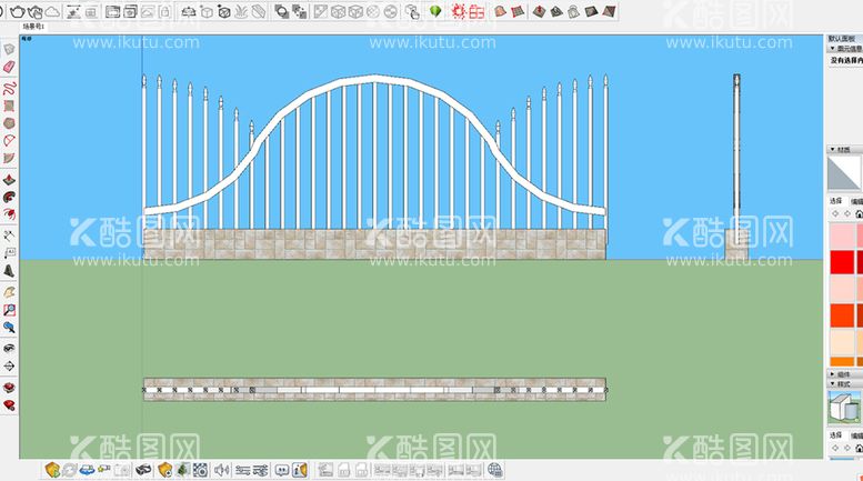 编号：11267310271936507577【酷图网】源文件下载-铁艺围栏模型