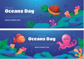 海洋日主题横幅设计
