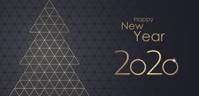 创意新年2020矢量艺术字元素