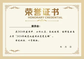 荣誉证书资格获奖获奖模板