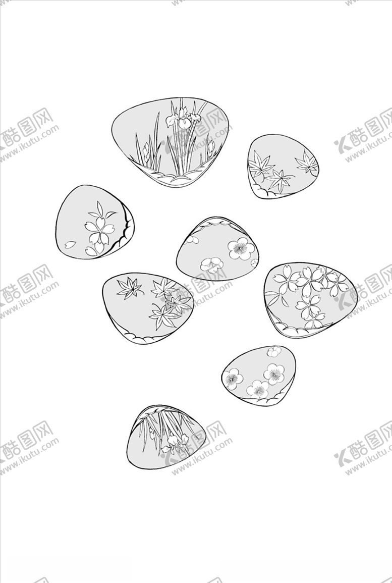 编号：70352309241623522392【酷图网】源文件下载-线描花朵