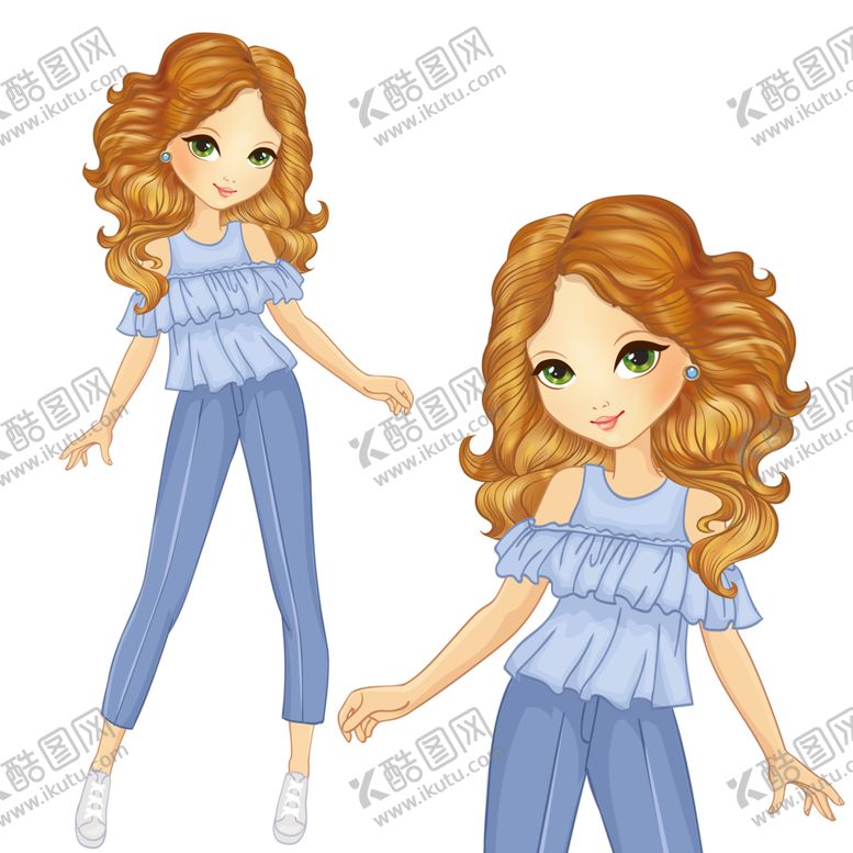 编号：60503307040458501770【酷图网】源文件下载-卡通女孩子