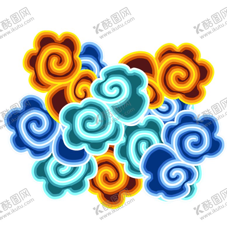 编号：95228205130955023665【酷图网】源文件下载-彩色祥云元素
