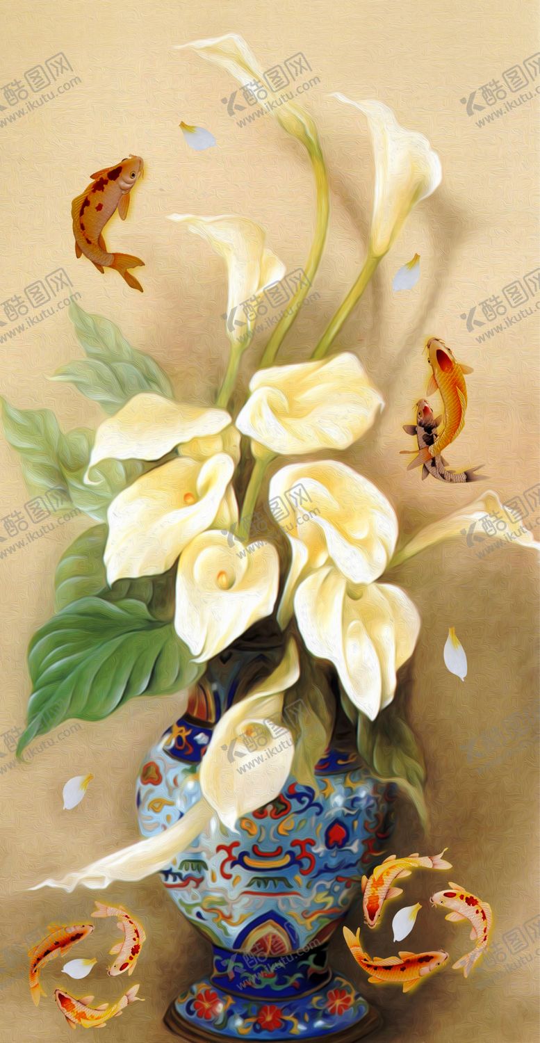 编号：58926509160227593487【酷图网】源文件下载-马蹄莲花瓶玄关背景