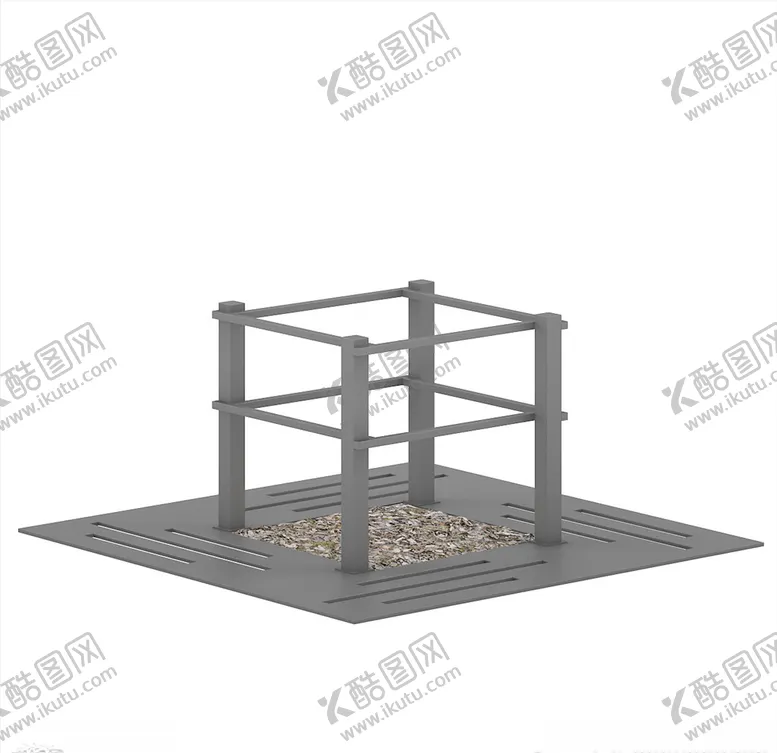 编号：13823704261957567331【酷图网】源文件下载-C4D模型树屏障栏杆