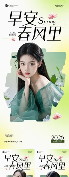 早安春风里人物医美海报