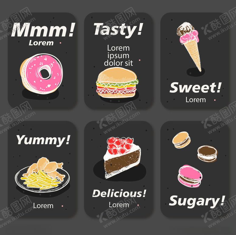 编号：68267904011648183491【酷图网】源文件下载-美味甜点与快餐图标集