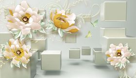牡丹花背景墙