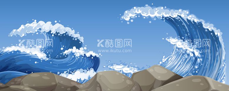 编号：07419810090039127523【酷图网】源文件下载-卡通海浪背景