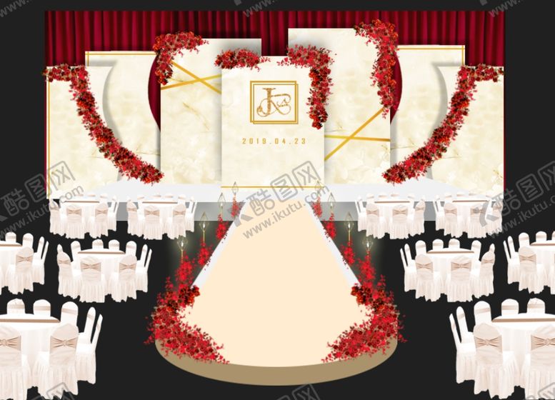 编号：83389009231033173027【酷图网】源文件下载-香槟色红色婚礼