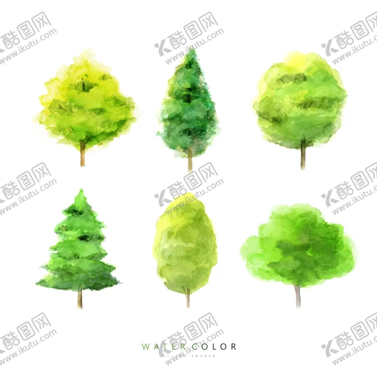 编号：57144201270205484999【酷图网】源文件下载-水彩绿色植物