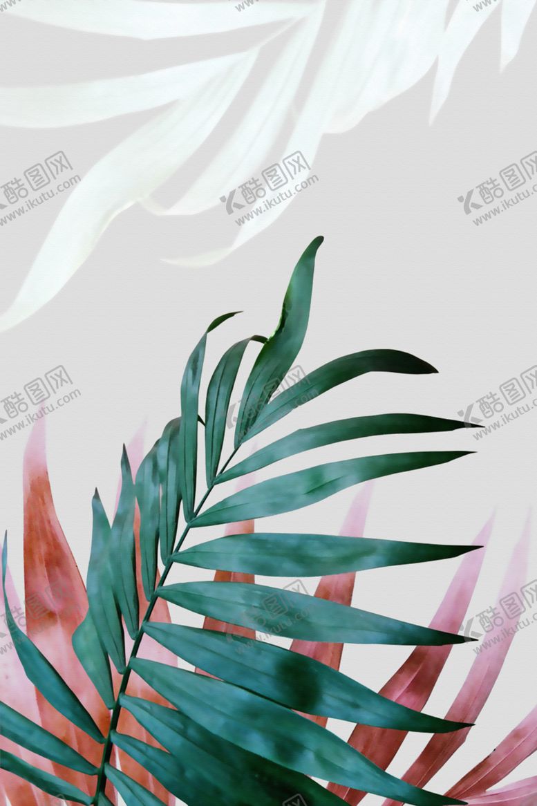 植物装饰画水墨风景现代