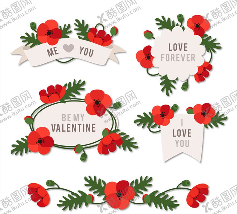 编号：29589710051832459331【酷图网】源文件下载-矢量花朵花环