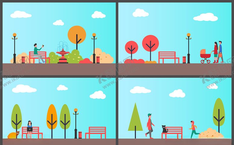 编号：77514009250254201460【酷图网】源文件下载-悠闲散步插画