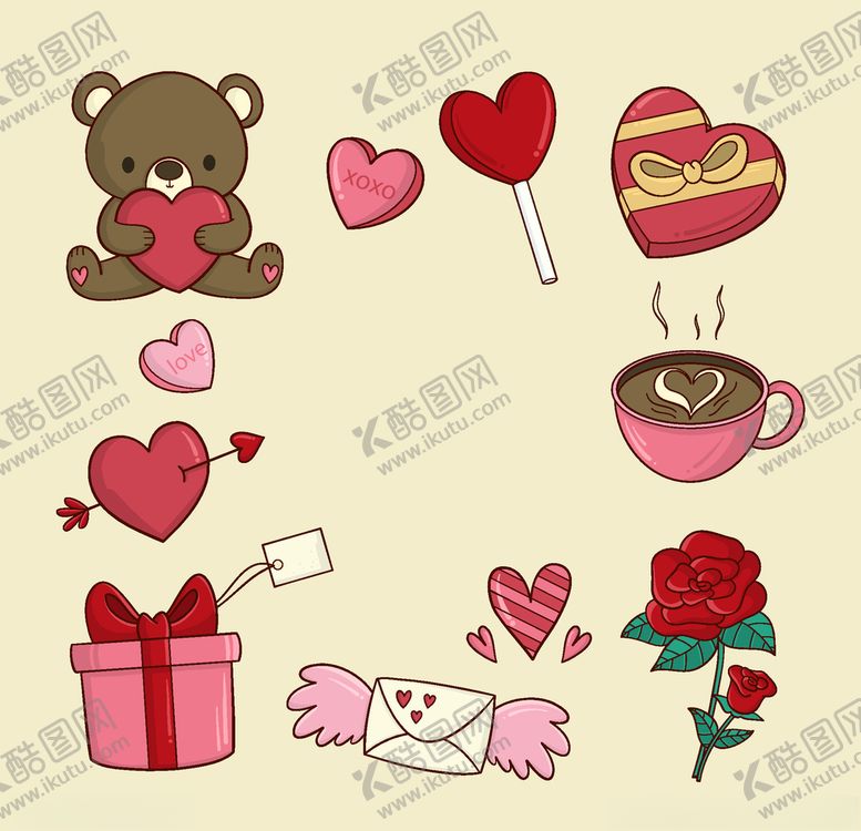 编号：43493909291725487036【酷图网】源文件下载-浪漫情人节元素