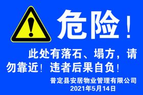 临边危险请勿依靠综合警示牌