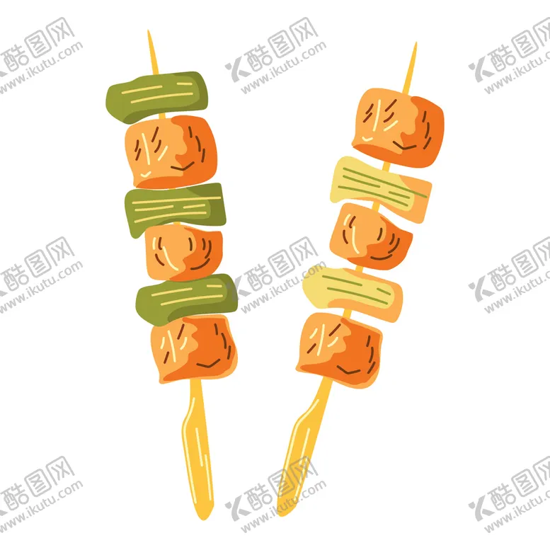 编号：83712509210737467036【酷图网】源文件下载-卡通串烧烧烤插画