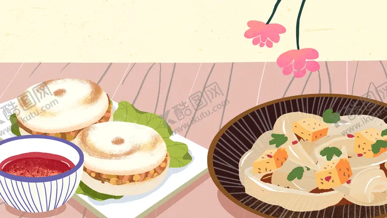 编号：26750010151245469781【酷图网】源文件下载-手绘美食海报图片