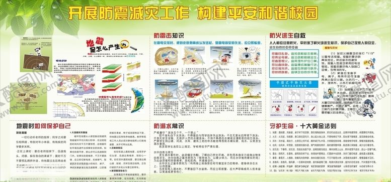 编号：91707306260915016154【酷图网】源文件下载-地震知识板报