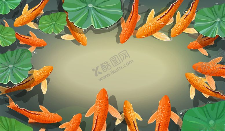 编号：59017909160701486929【酷图网】源文件下载-金鱼荷花装饰画