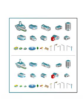 立体创意城市建筑物图案