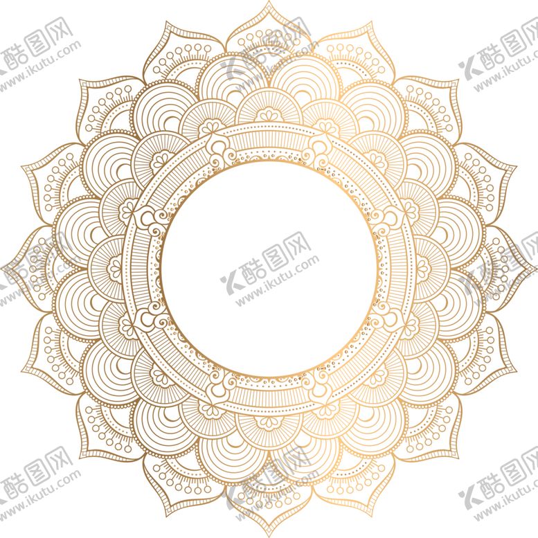 编号：82874101311304329448【酷图网】源文件下载-透明底免抠图金色复古花纹