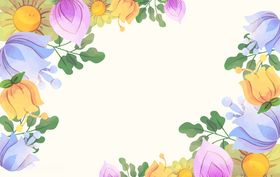 花圈多彩背景小清新绿色励志春季