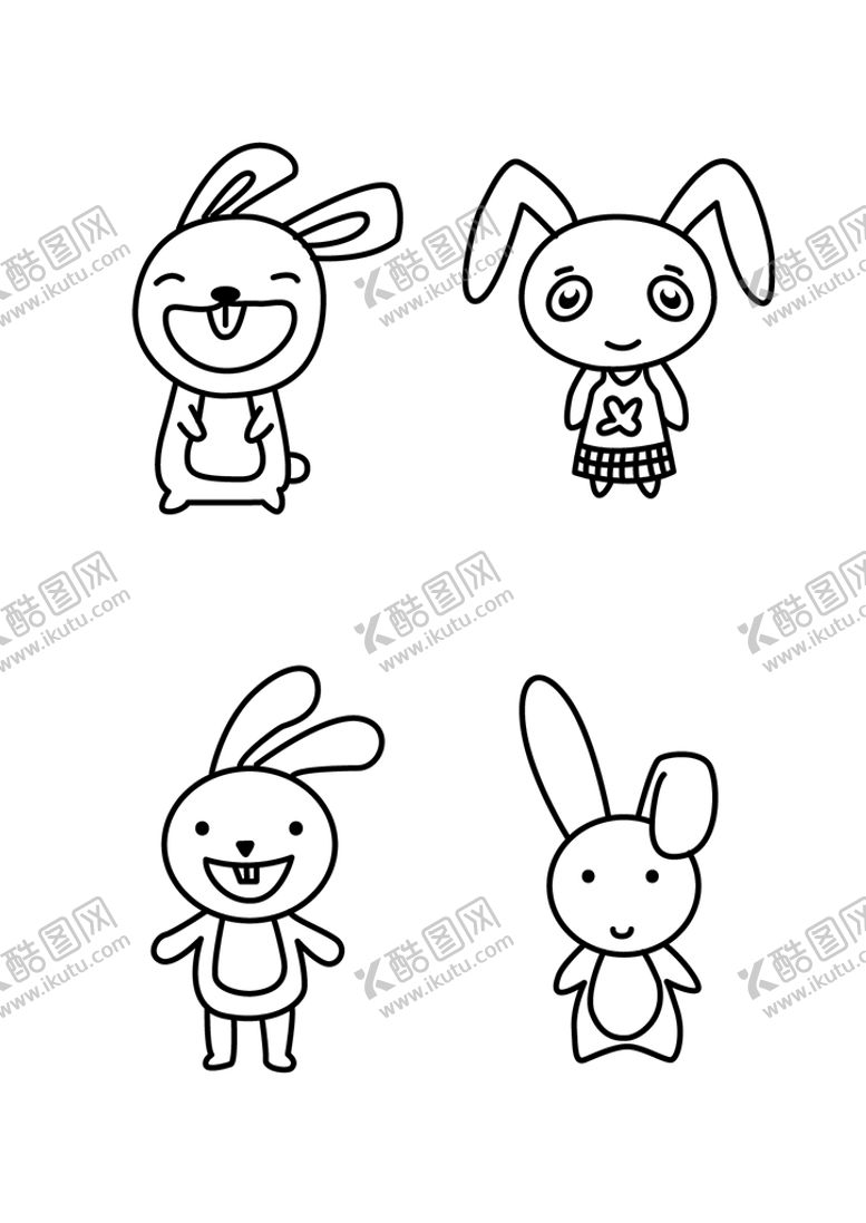编号：80495309252154211403【酷图网】源文件下载-手绘简笔兔子