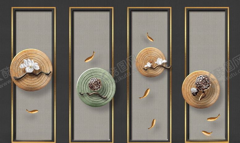 编号：51150210040410178828【酷图网】源文件下载-中式艺术装饰画