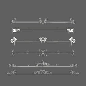 6款复古花纹花边设计矢量图