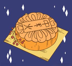 ai矢量手绘立体月饼中秋节海报展板海报元素